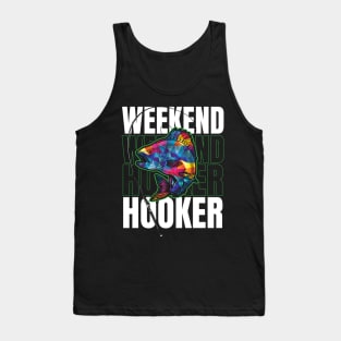 Weekend Hooker Colorful Fish Bass Fish Funny Dad Fishing Tank Top